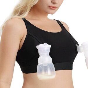Momcozy Pumping Bra, Pumping Bra Hands Free All Day Wear Pumping Size L-New!
